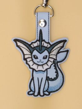 Pokemon Eeveelution Vaporeon Inspired Embroidered Keyring