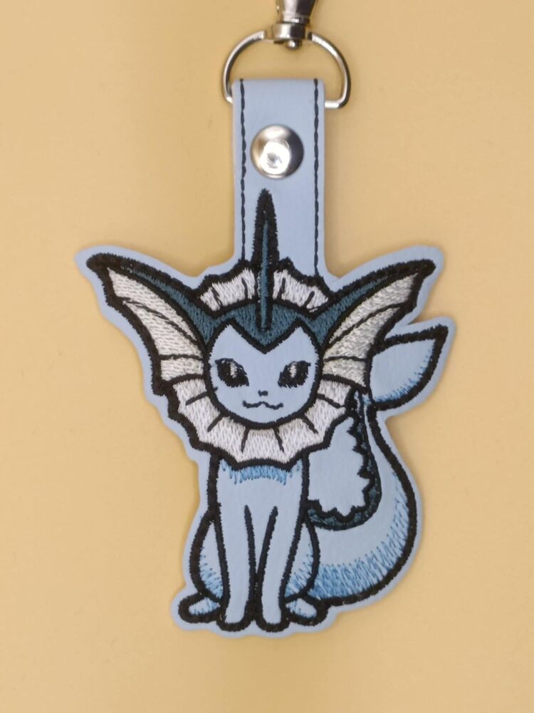Pokemon Vaporeon Inspired Embroidered Keyring