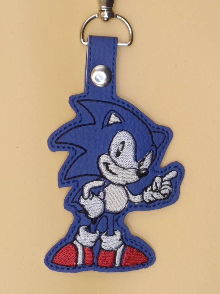 Sonic Inspired Embroidered Keyring