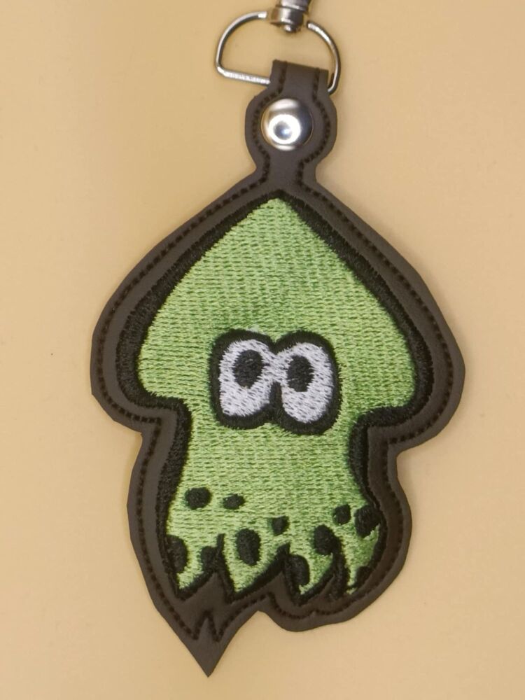 Splatoon Inkling  Inspired Embroidered Keyring