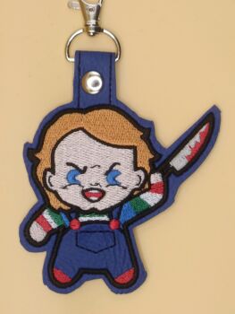 Chucky Inspired Embroidered Keyring