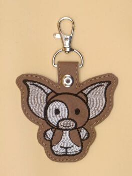 Gizmo Inspired Embroidered Keyring