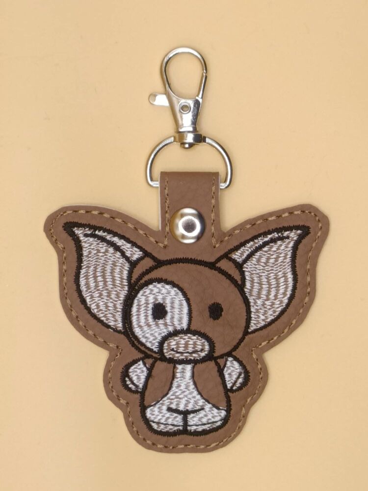 Gizmo Inspired Embroidered Keyring