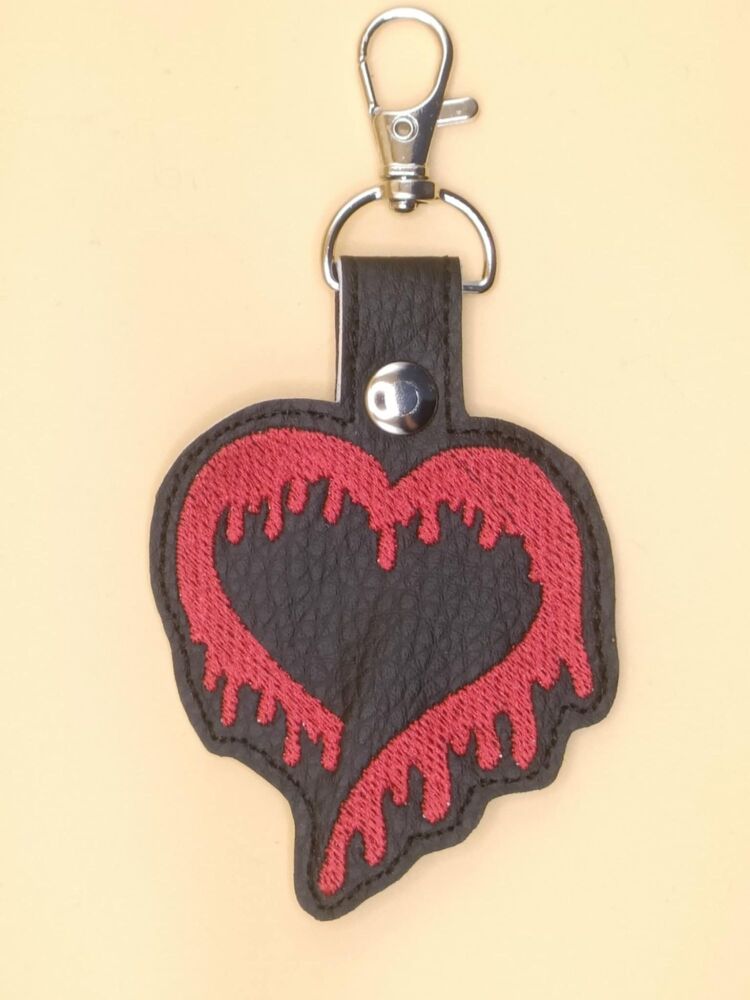 Heart Inspired Embroidered Keyring