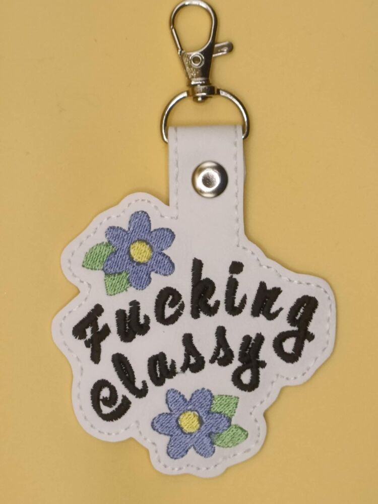 Fucking Classy Embroidered Keyring