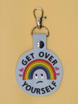 Get Over Yourself Embroidered Keyring