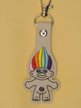 Troll  Embroidered Keyring