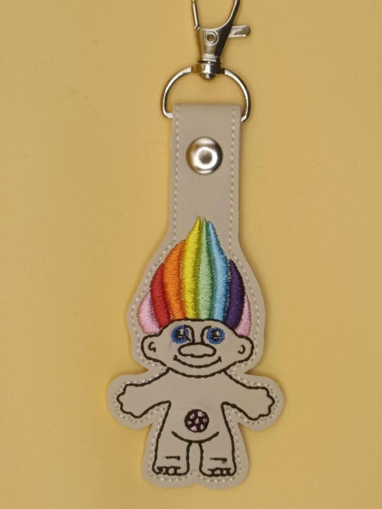 Troll  Embroidered Keyring