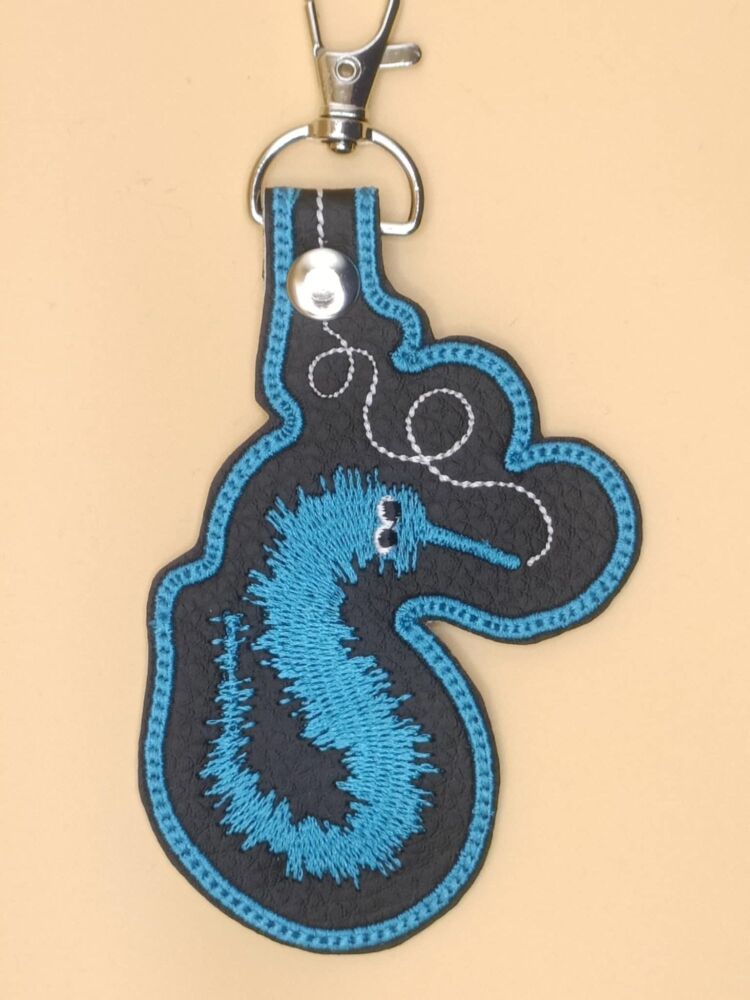 Worm On A String Inspired Embroidered Keyring (b)