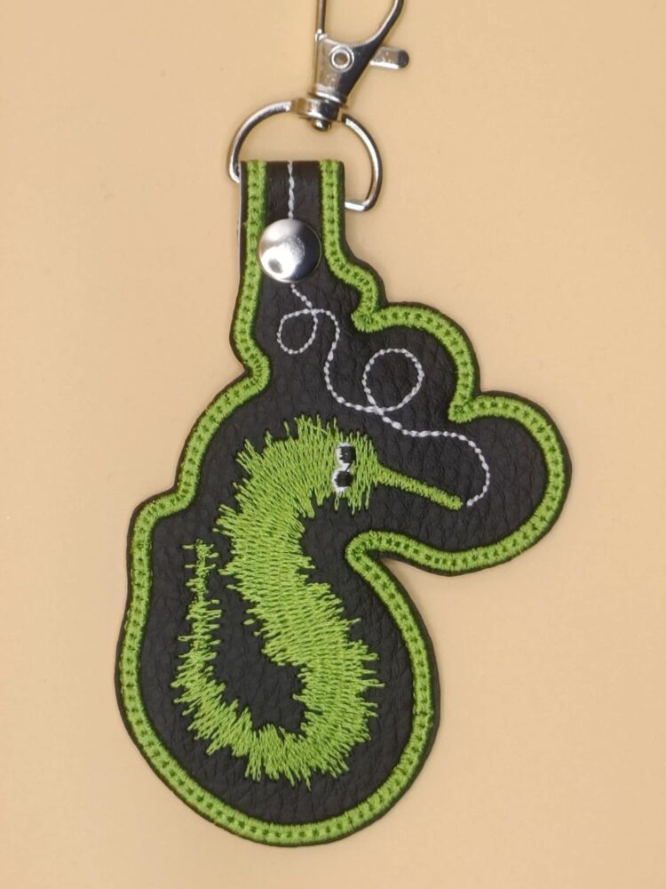 Worm On A String Inspired Embroidered Keyring (g)