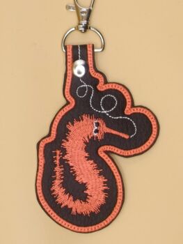 Worm On A String Inspired Embroidered Keyring (o)