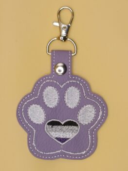 Furry Paw Asexual Embroidered Keyring (p)