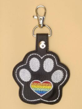 Furry Paw Pride Embroidered Keyring (b)