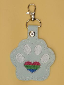 Furry Paw Polysexual Embroidered Keyring (g)