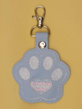 Furry Paw Transexual Embroidered Keyring (b)