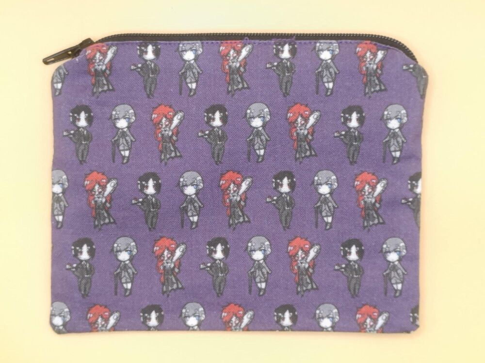 Zip Pouch Made With Black Butler Inspired Fabric