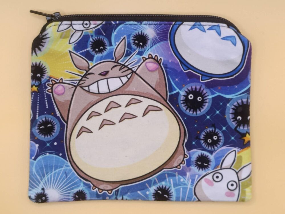 Zip Pouch Made With Totoro Inspired Fabric