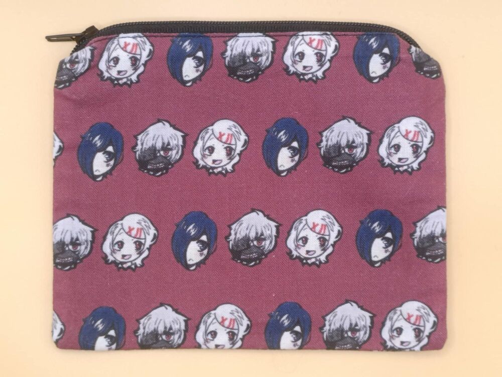 Zip Pouch Made With Tokyo Ghoul Inspired Fabric