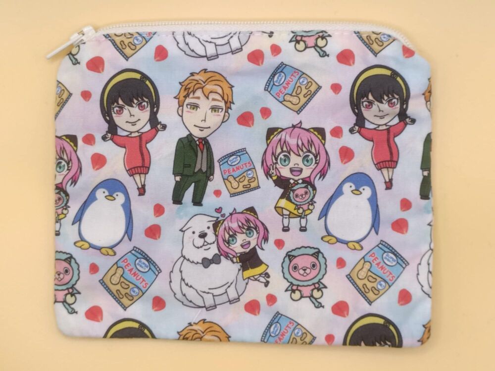 Zip Pouch Made With Spy x Family Inspired Fabric