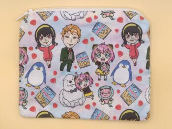 Zip Pouch Made With Spy x Family Inspired Fabric