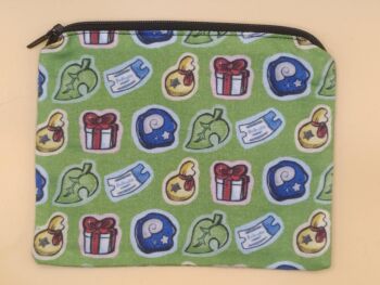 Zip Pouch Made With Animal Crossing Inspired Fabric