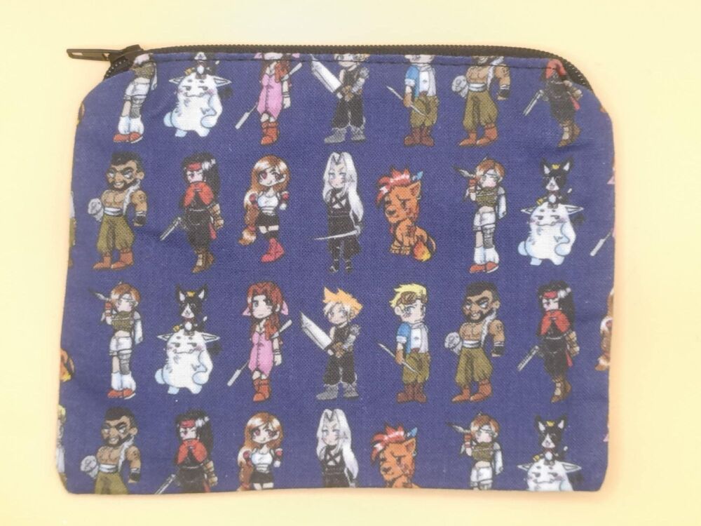 Zip Pouch Made With Final Fantasy 7 Inspired Fabric