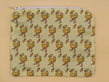 Zip Pouch Made With Final Fantasy Chocobo Inspired Fabric