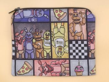 Zip Pouch Made With FNAF Inspired Fabric (fnaff)