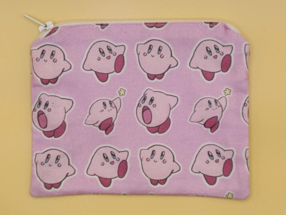 Zip Pouch Made With Kirby Inspired Fabric