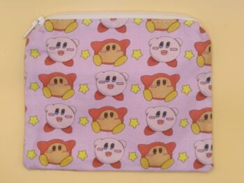 Zip Pouch Made With Kirby Inspired Fabric
