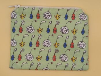 Zip Pouch Made With Pikmin Inspired Fabric