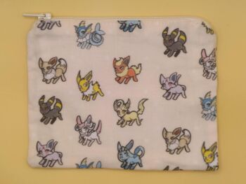 Zip Pouch Made With Pokemon Inspired Fabric (pec)