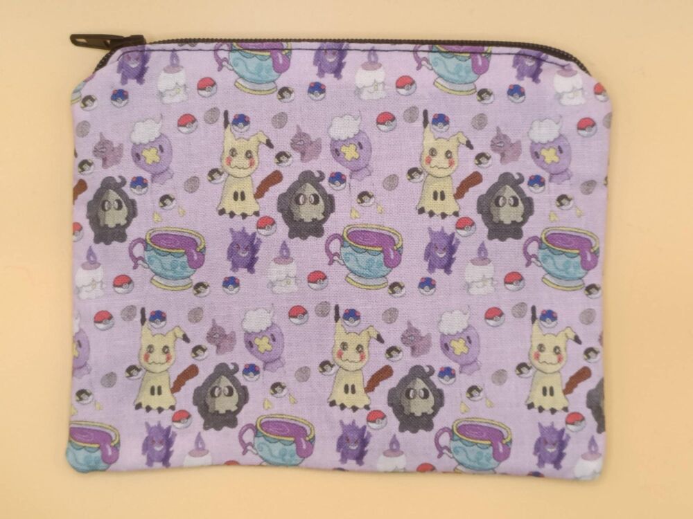 Zip Pouch Made With Pokemon Inspired Fabric (pg)
