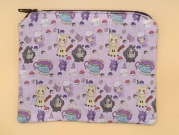 Zip Pouch Made With Pokemon Inspired Fabric (pg)