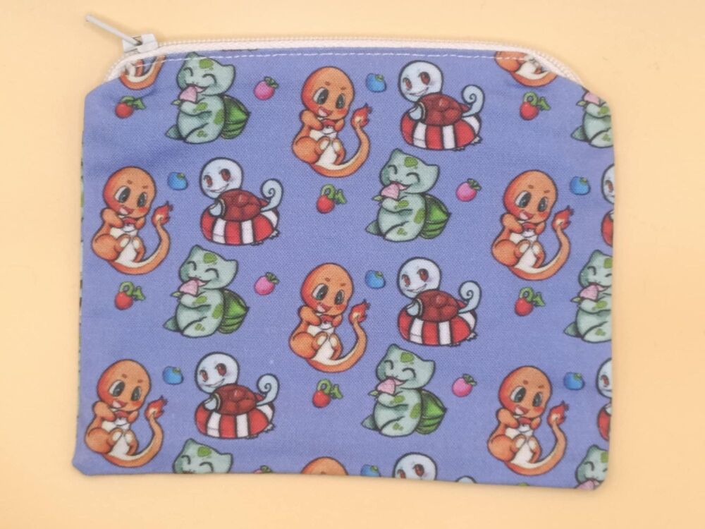 Zip Pouch Made With Pokemon Inspired Fabric (pk)