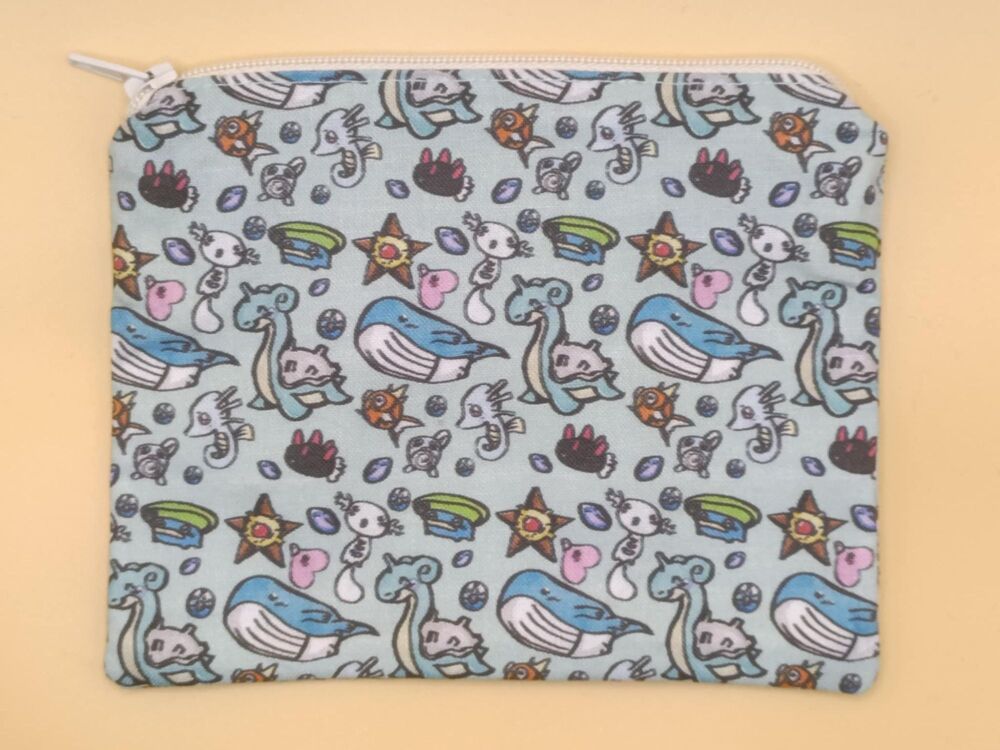 Zip Pouch Made With Pokemon Inspired Fabric (pm)