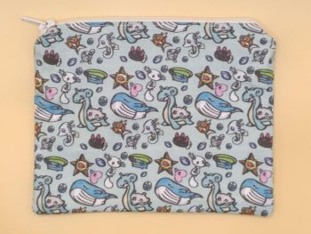 Zip Pouch Made With Pokemon Inspired Fabric (pm)