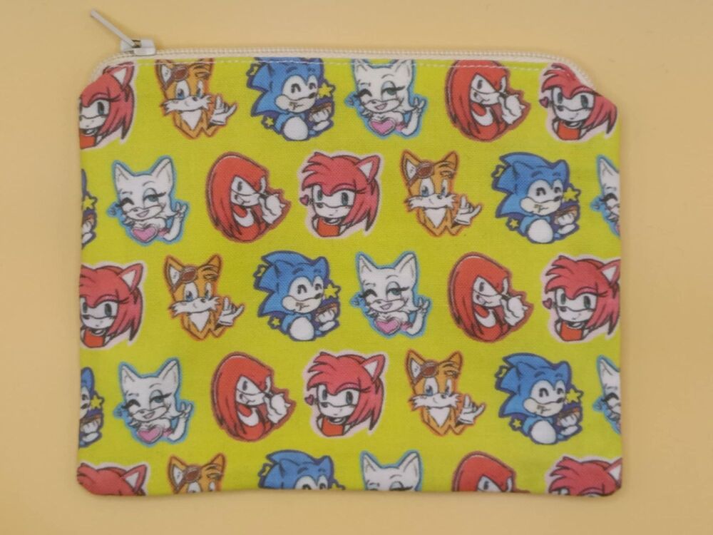 Zip Pouch Made With Sonic Inspired Fabric
