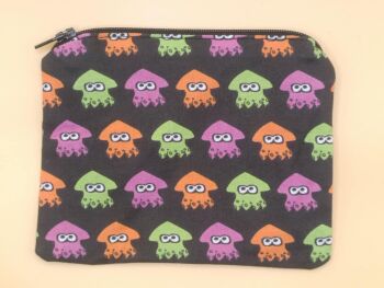 Zip Pouch Made With Splatoon Inspired Fabric