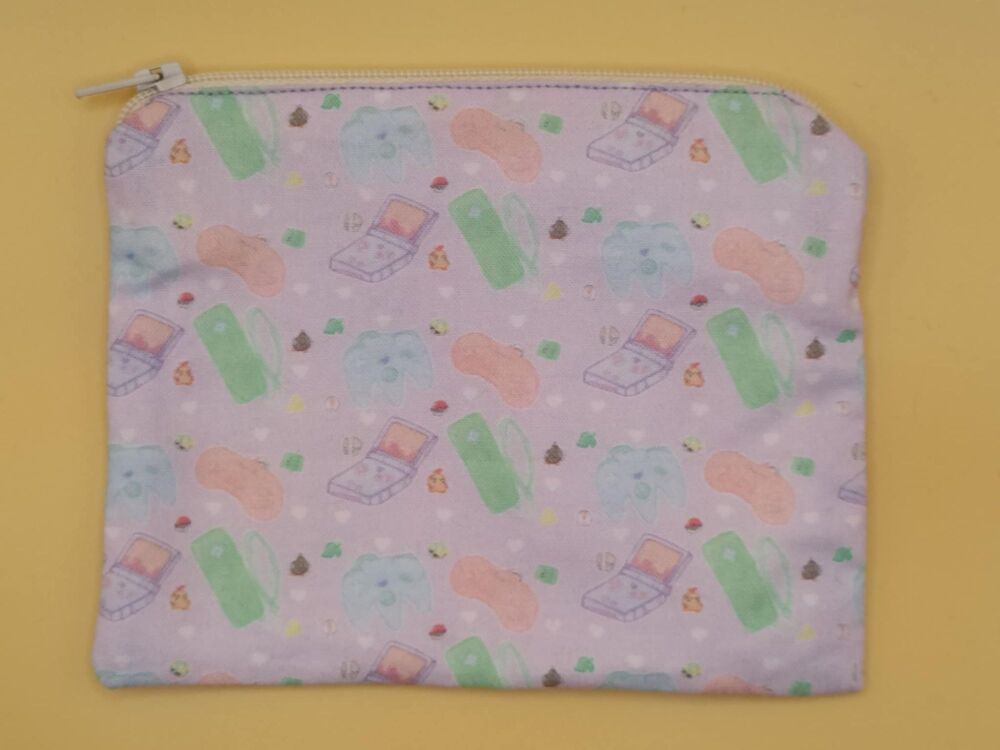 Zip Pouch Made With Video Game Controller Inspired Fabric