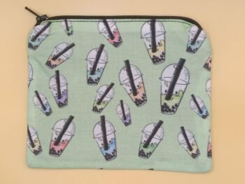 Zip Pouch Made With Bubble Tea Inspired Fabric