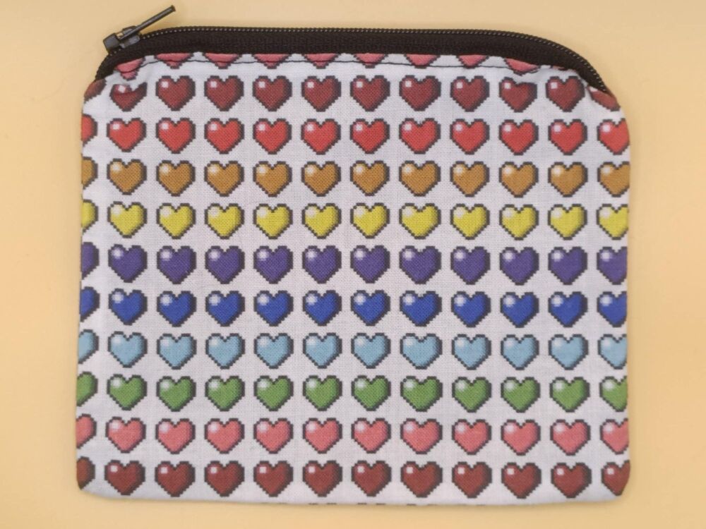 Zip Pouch Made With Heart Inspired Fabric