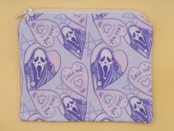 Zip Pouch Made With Scream Inspired Fabric