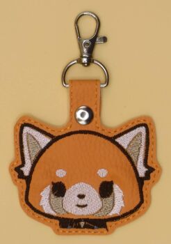 S Aggretsuko Inspired Embroidered Keyring