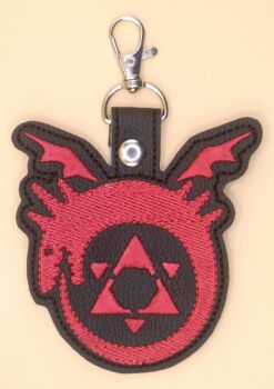 FMA Ouroborus Symbol Inspired Embroidered Keyring