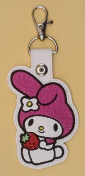 S My Melody Inspired Embroidered Keyring
