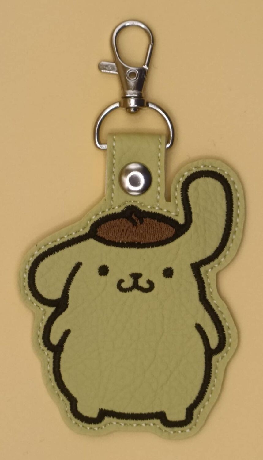 S Pom Pom Purin Inspired Embroidered Keyring (n)