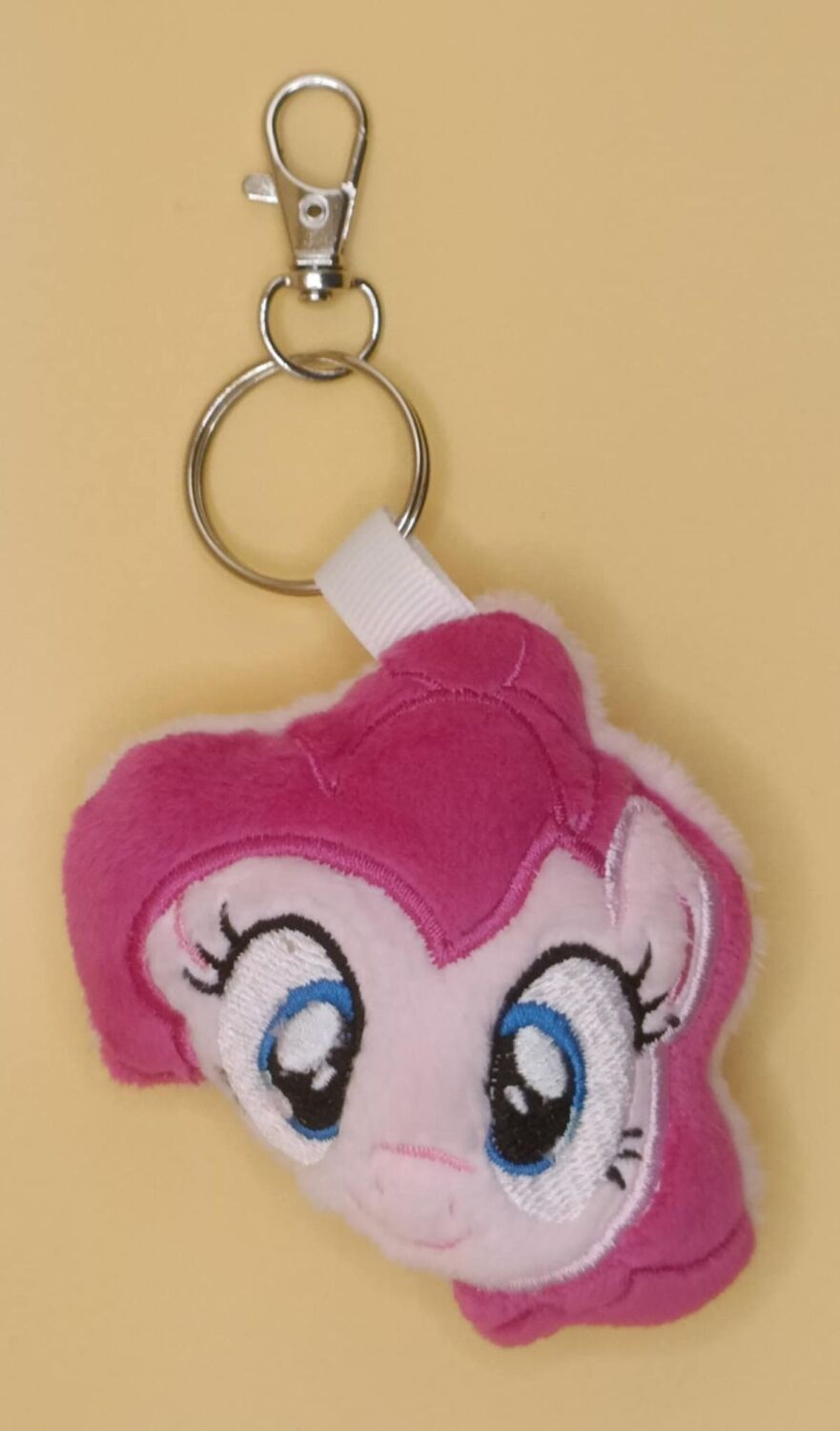 Pinkie Pie Inspired Plush Head Keyring