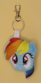 Rainbow Dash Inspired Plush Head Keyring