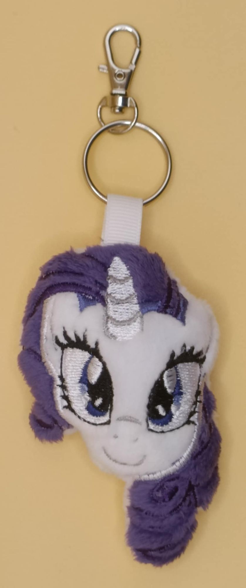 Rarity Inspired Plush Head Keyring